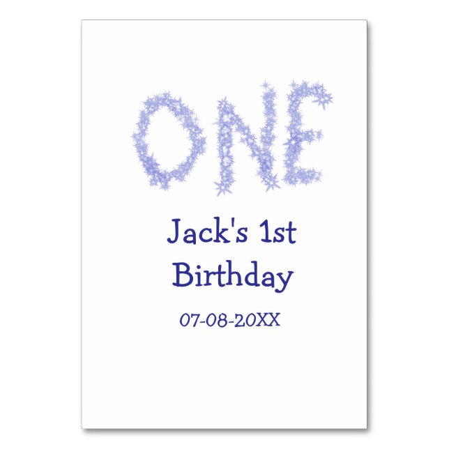 Numeração De Mesa Um primeiro aniversario moderno de menino brilhant (Frente)