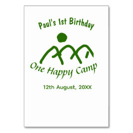 Numeração De Mesa Um primeiro aniversario verde de montanha feliz