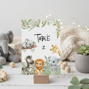 Numeração De Mesa Um Safari de Animais da Selva para o Bebê Menino C