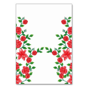 Numeração De Mesa Uma rosa vermelha com pétalas detalhadas, represen