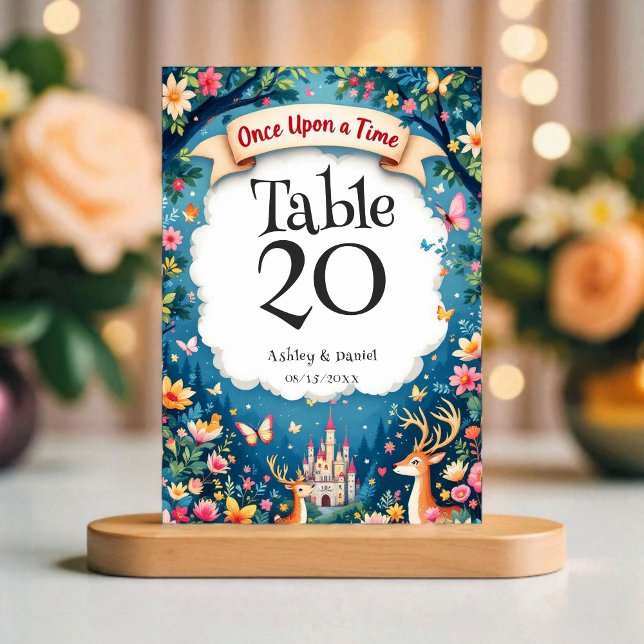 Numeração De Mesa Uma Vez Em Um Casamento De Conto De Fairytale Do C (Criador carregado)