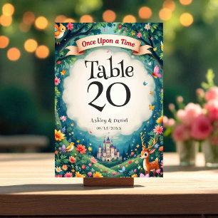 Numeração De Mesa Uma Vez Em Um Casamento De Conto De Fairytale Do C