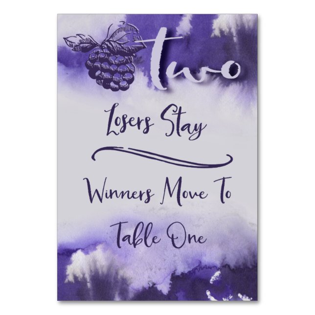 Numeração De Mesa Uvas de Bunco Wine Bonito Mesa 2 (Frente)