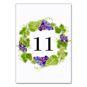 Numeração De Mesa Uvas na placa de número da mesa da vinha