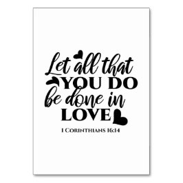 Numeração De Mesa Vamos todos fazer amor - 1 cor 16:14