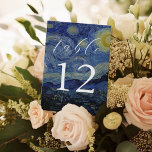 Numeração De Mesa Van Gogh Starry Night Weding<br><div class="desc">Números da mesa de casamento com a pintura de Vincent Van Gogh Starry Night.</div>