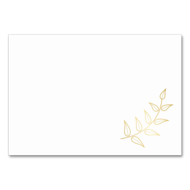 Numeração De Mesa Vazio Elegante Dourados Laurels (Frente)