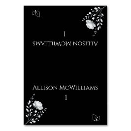 Numeração De Mesa Vegetariano Negro e Branco do Casamento Elegante M