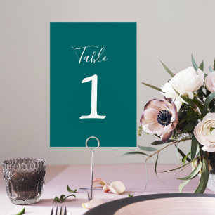 Numeração De Mesa Verdadeira Simplicidade 1 Número da Tabela Teal de