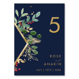 Numeração De Mesa Verde de Natal Moderno   Número do quadro do Marin