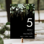 Numeração De Mesa Verde e Folha Dourada | Número de Tabela Preta<br><div class="desc">Nós projetamos este verde e folha de ouro | número da mesa preta para completar o seu simples e elegante casamento de boho. Apresenta folha de eucalipto verde e branca moderna, folhagem de fêmur, flor suculenta e folhas de folha de ouro mínimas. Esses elementos dão a sensação de uma floresta...</div>