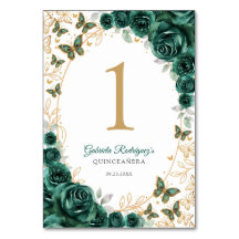 Verde Esmeralda Dourado Floral Quinceanera