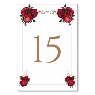 Numeração De Mesa Vermelho, Branco, Número da Mesa Quinceañera