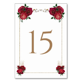 Numeração De Mesa Vermelho, Branco, Número da Mesa Quinceañera