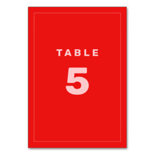 Numeração De Mesa Vermelho quente + Wes cor-de-rosa Anderson Inspiro