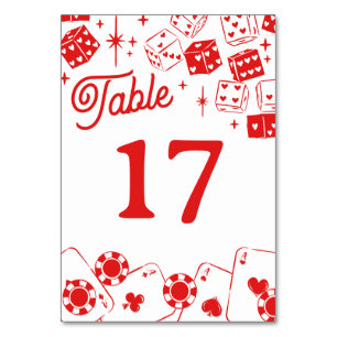 Numeração De Mesa Vermelho Sortudo Apaixonado Dados & Cartas Casamen