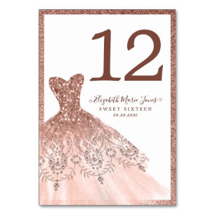 Numeração De Mesa Vestido Luminoso Dourado Elegante 16 Docinho
