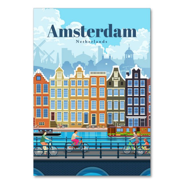Numeração De Mesa Viagem Art Viagem Para Amsterdã (Frente)