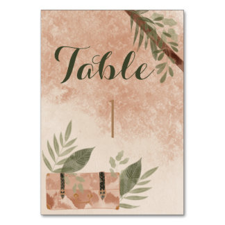Numeração De Mesa Viajante Botânico Elegante