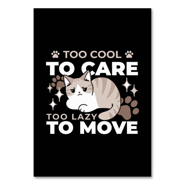 Numeração De Mesa Vibes relaxadas e preguiçosas para Design de gatin (Frente)