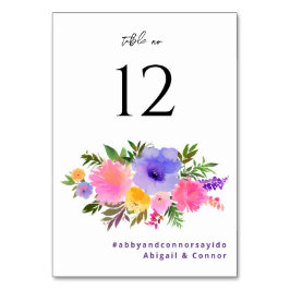 Numeração De Mesa Vibrante Casual Magenta Violeta Amarelo