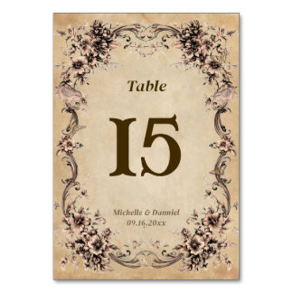 Numeração De Mesa Victorian Floral Frame Wedding Table