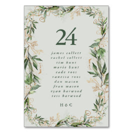 Numeração De Mesa Vidro do Mar Verde Elegante Eucalyptus Elegante