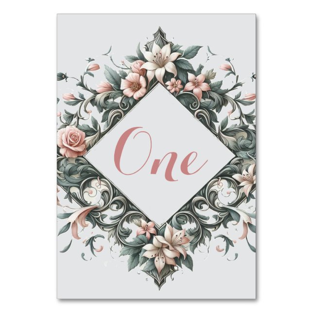 Numeração De Mesa Vinha Floral Terrosa (Verso)