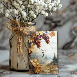 Numeração De Mesa Vinha Paisagem Italiana de Uva 