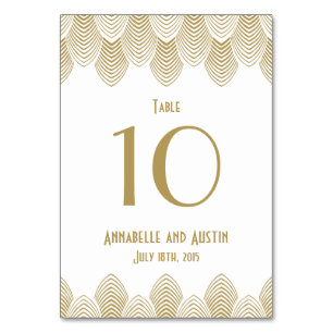 Numeração De Mesa Vintage 20's Art Deco Scallop Wedding Table Number