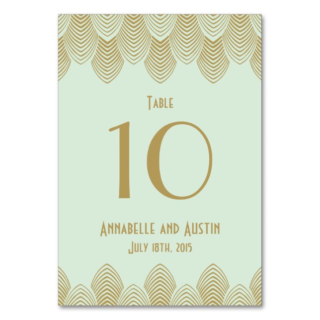 Numeração De Mesa Vintage 20's Art Deco Scallop Wedding Table Number (Frente)