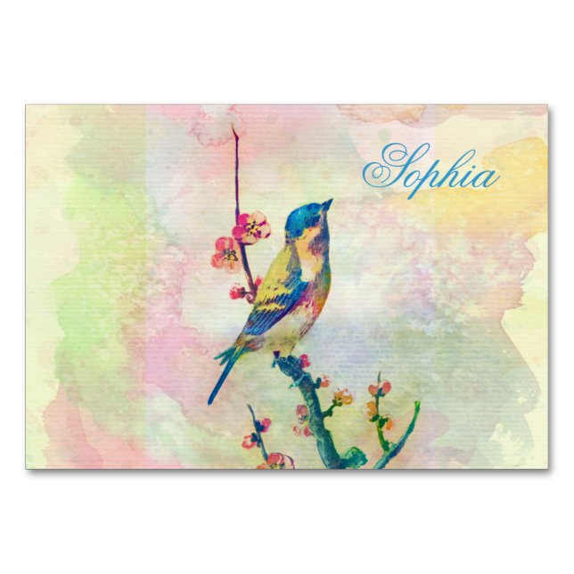 Numeração De Mesa Vintage aquarelas lindas florais (Frente)