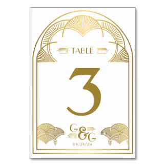 Numeração De Mesa Vintage Art Deco Casamento Monográfico Único Doura