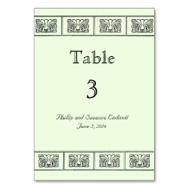 Numeração De Mesa Vintage Art Deco Flower Border Mesa Card