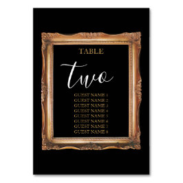 Numeração De Mesa Vintage Black & Dourado Wedding