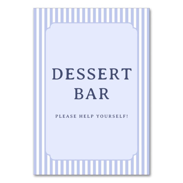 Numeração De Mesa Vintage Blue Dessert Bar Sign (Frente)