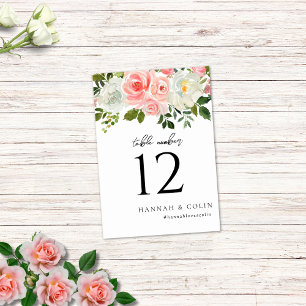Numeração De Mesa Vintage Blush Pink & Ivory Rosa Garland