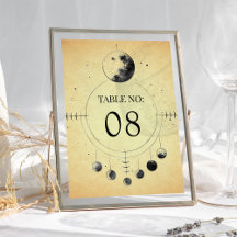 Vintage Celestial Fases da Lua Negra Casamento