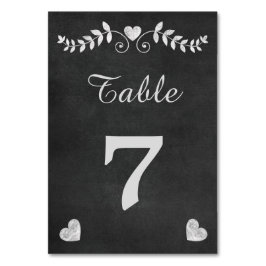 Numeração De Mesa Vintage Chalkboard Heart Wedding
