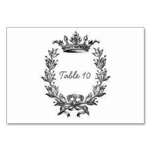 Numeração De Mesa Vintage Crown e Wreath Art