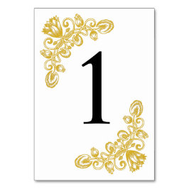 Numeração De Mesa Vintage Dourada Mesa 1