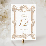 Numeração De Mesa Vintage Elegant Barroco Frame Dourado Casamento<br><div class="desc">Vintage Elegante Barroco Quadro Casado Dourado Número da Tabela</div>