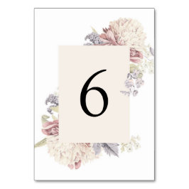 Numeração De Mesa Vintage Peony Botanical Fine Art Weding
