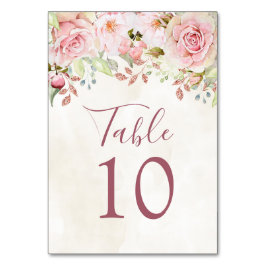 Numeração De Mesa Vintage Pink Floral Wedding Table Number Cards