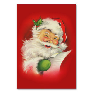Numeração De Mesa Vintage Santa Claus Natal