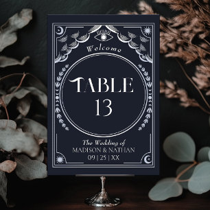 Numeração De Mesa Vintage Silver Elegant Mystical Tarot Casamento