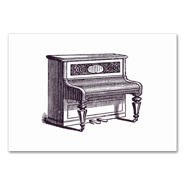Numeração De Mesa Vintage Upright Piano (Verso)