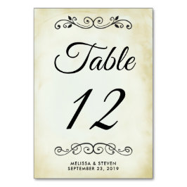 Numeração De Mesa Vintage Vidoso Casamento de Tema Ocidental