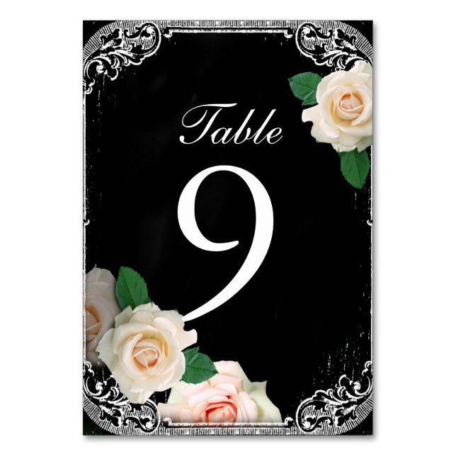 Numeração De Mesa vintagem floral casamento Chalkboard (Frente)