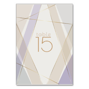 Numeração De Mesa Violeta Geométrica de Cogumelo Moderna Contemporân